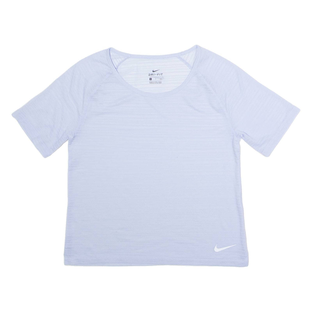 NIKE Womens T-Shirt Blue Crew Neck S