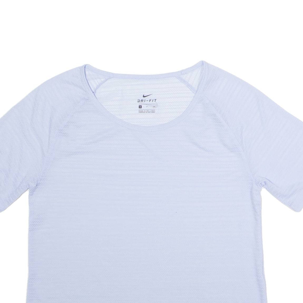 NIKE Womens T-Shirt Blue Crew Neck S