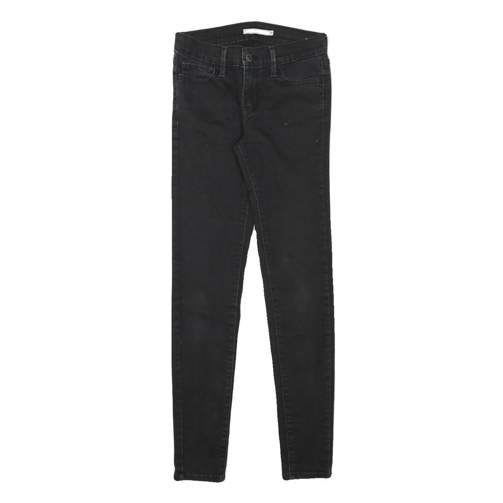LEVI'S Womens Slim Black Denim Slim Skinny Jeans W25 L29 Stylish Cotton Blend