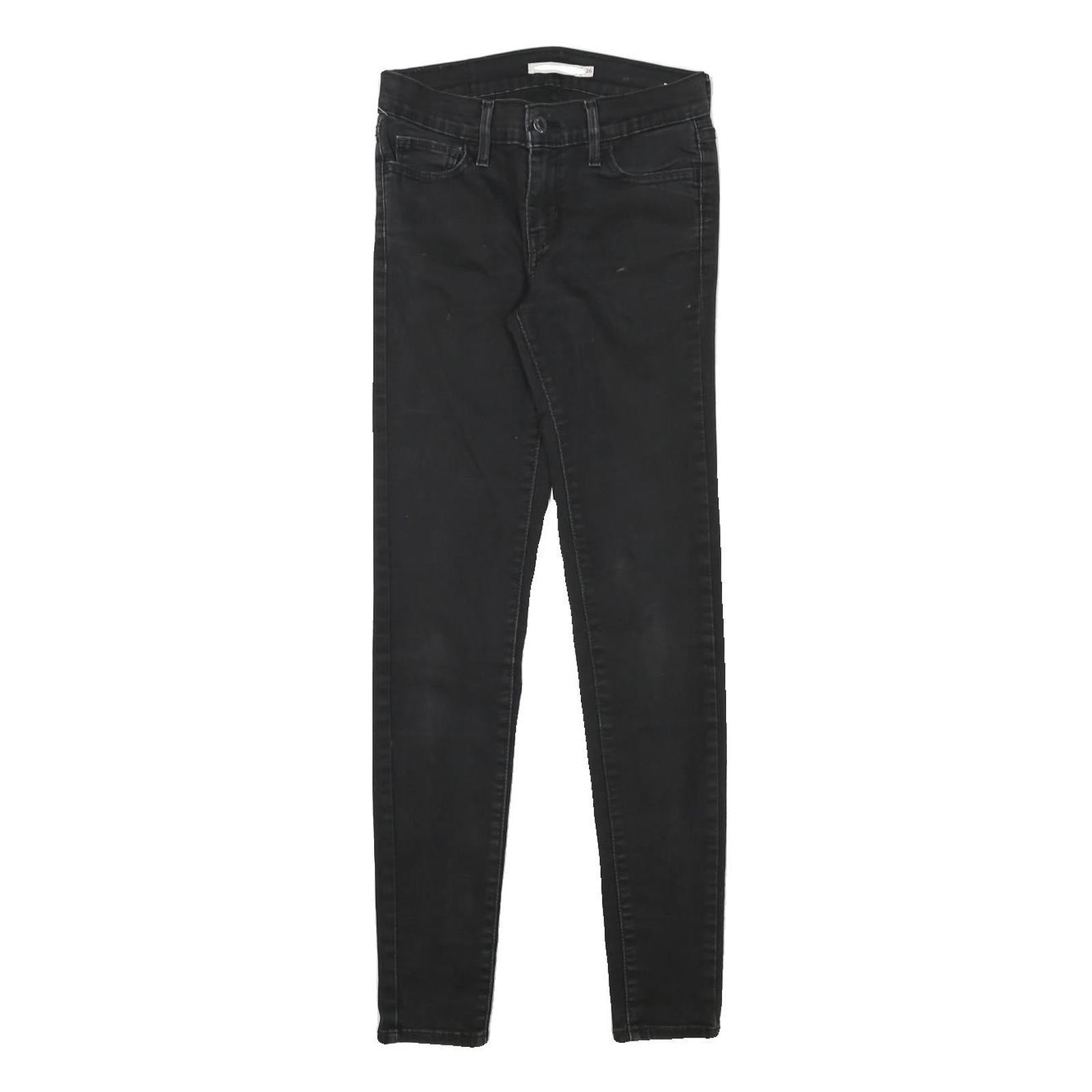 LEVI'S Womens Slim Black Denim Slim Skinny Jeans W25 L29 Stylish Cotton Blend