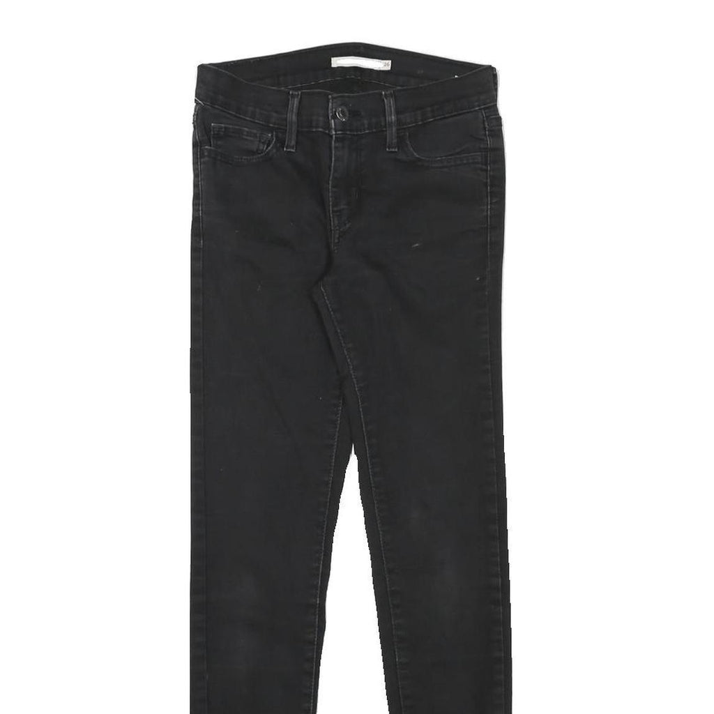 LEVI'S Womens Slim Black Denim Slim Skinny Jeans W25 L29 Stylish Cotton Blend