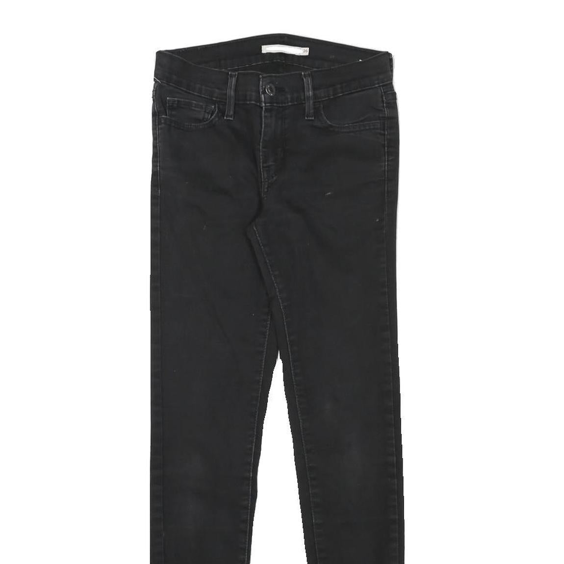 LEVI'S Womens Slim Black Denim Slim Skinny Jeans W25 L29 Stylish Cotton Blend