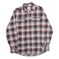 JACHS Mens Red & Grey Plaid Cotton Shirt M Button-Up Casual Long Sleeve