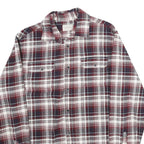 JACHS Mens Red & Grey Plaid Cotton Shirt M Button-Up Casual Long Sleeve
