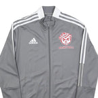 ADIDAS Mens Grey Basketball Track Jacket S Polyester Blend Zip Casual Sportswear