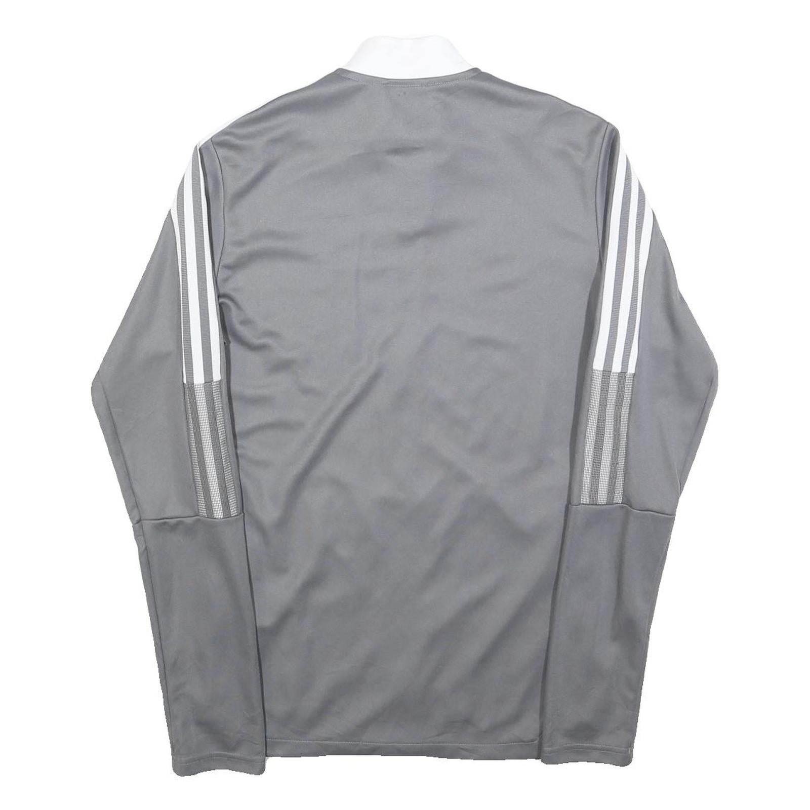ADIDAS Mens Grey Basketball Track Jacket S Polyester Blend Zip Casual Sportswear