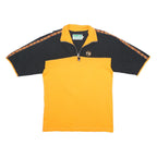 DIADORA Mens Yellow & Black Sporty Short Sleeve 1/4 Zip Collar T-Shirt L