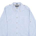 TOMMY HILFIGER Mens Blue Cotton Shirt L Button Front Casual Shirt L