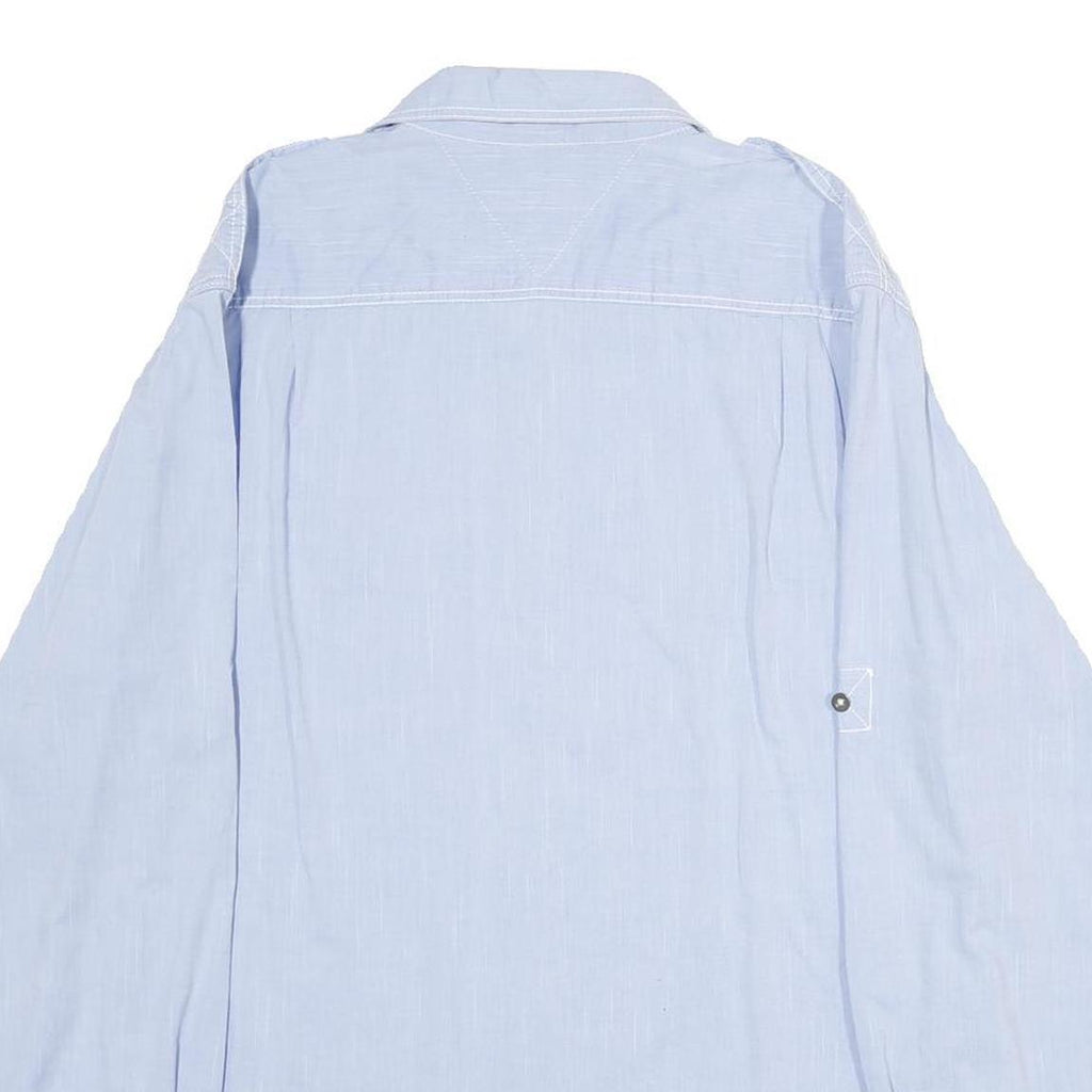 TOMMY HILFIGER Mens Blue Cotton Shirt L Button Front Casual Shirt L