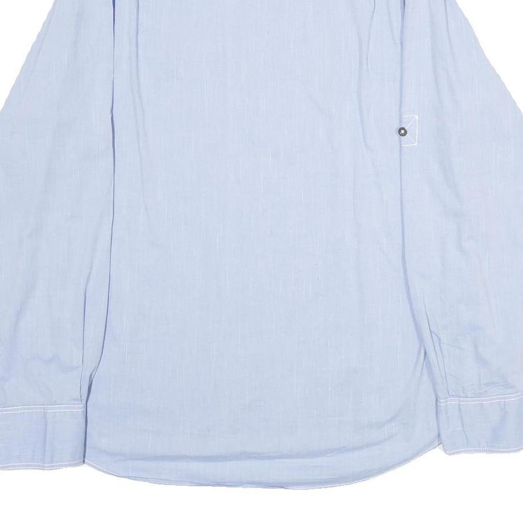 TOMMY HILFIGER Mens Blue Cotton Shirt L Button Front Casual Shirt L