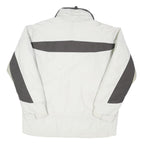 COLUMBIA Mens White & Grey Winter Zip Jacket L Polyester Blend Outdoor Coat