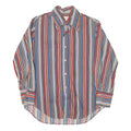 PERMANENT PRESS Mens Blue Red Striped Cotton Blend Shirt M Casual Smart