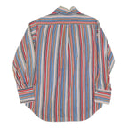 PERMANENT PRESS Mens Blue Red Striped Cotton Blend Shirt M Casual Smart