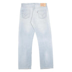LEVI'S 501 Mens Jeans Blue Regular Straight Denim Light W36 L33 Button Closure