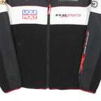 FLM Mens Black White Red Racing Polyester Blend Zip Jacket Sports M
