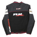 FLM Mens Black White Red Racing Polyester Blend Zip Jacket Sports M