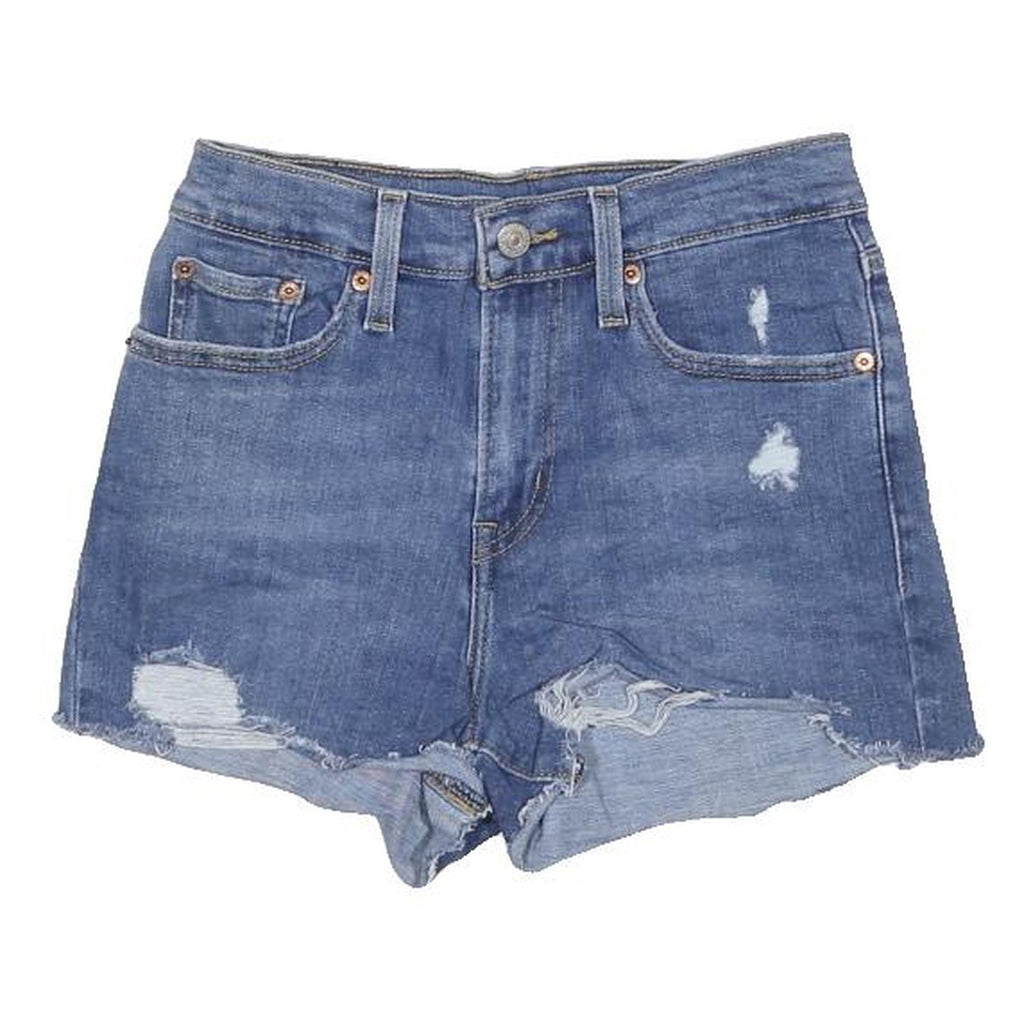 LEVI'S Womens Shorts Blue Denim Casual XXS W25 Distressed