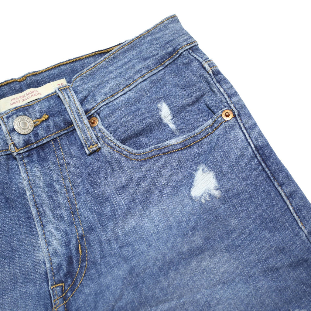 LEVI'S Womens Shorts Blue Denim Casual XXS W25 Distressed
