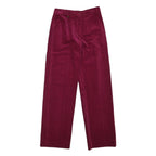 RO-COUPE Womens Cotton Blend Burgundy Relaxed Straight Trousers W26 L30 Stylish