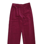 RO-COUPE Womens Cotton Blend Burgundy Relaxed Straight Trousers W26 L30 Stylish