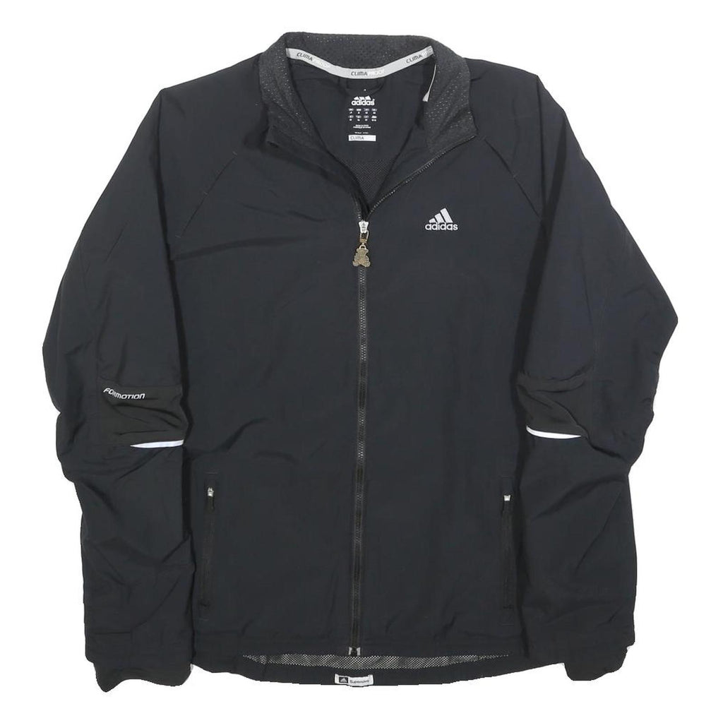 ADIDAS Womens Black ClimaProof Jacket UK 14 Polyester Blend Zip Athletic