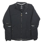 ADIDAS Womens Black ClimaProof Jacket UK 14 Polyester Blend Zip Athletic