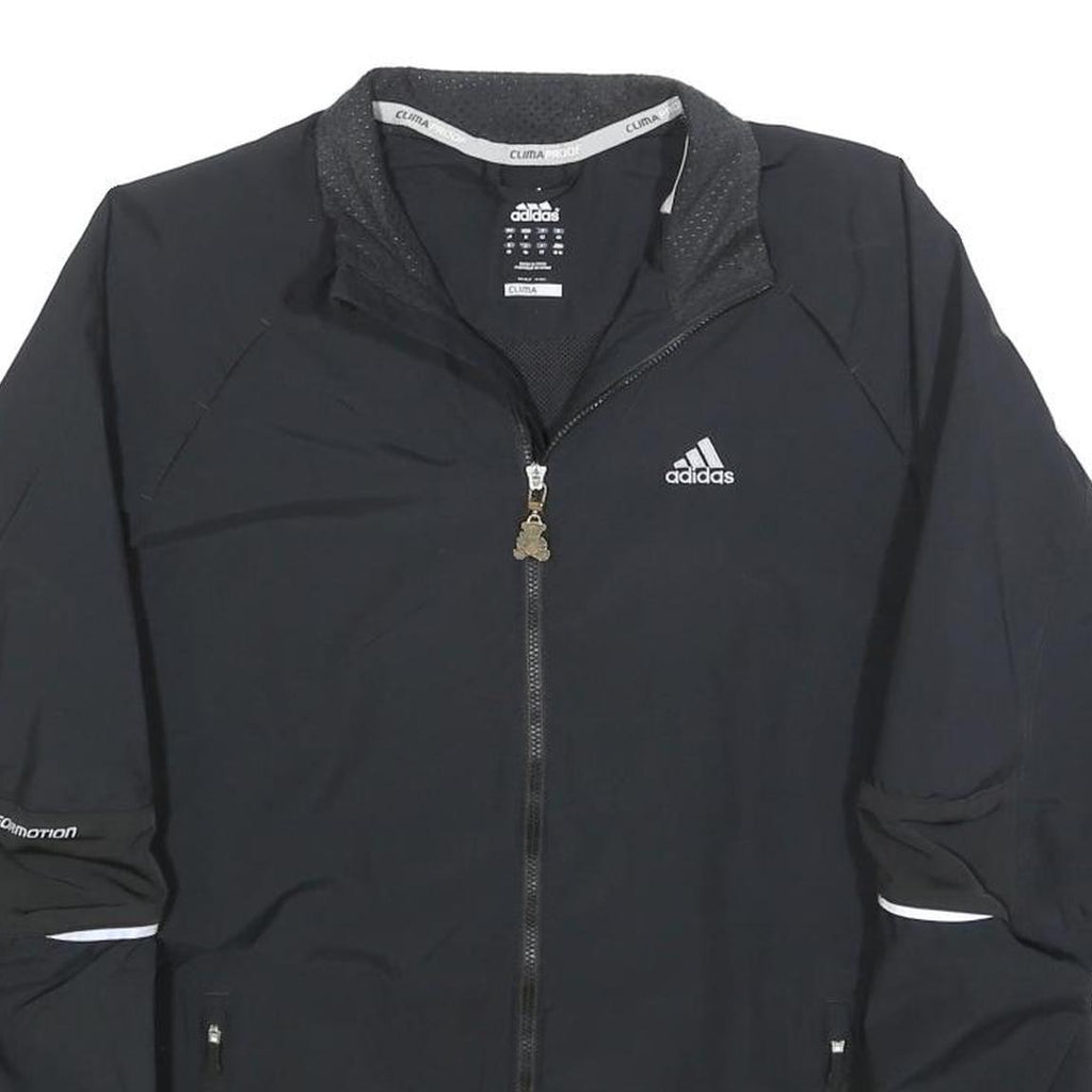 ADIDAS Womens Black ClimaProof Jacket UK 14 Polyester Blend Zip Athletic