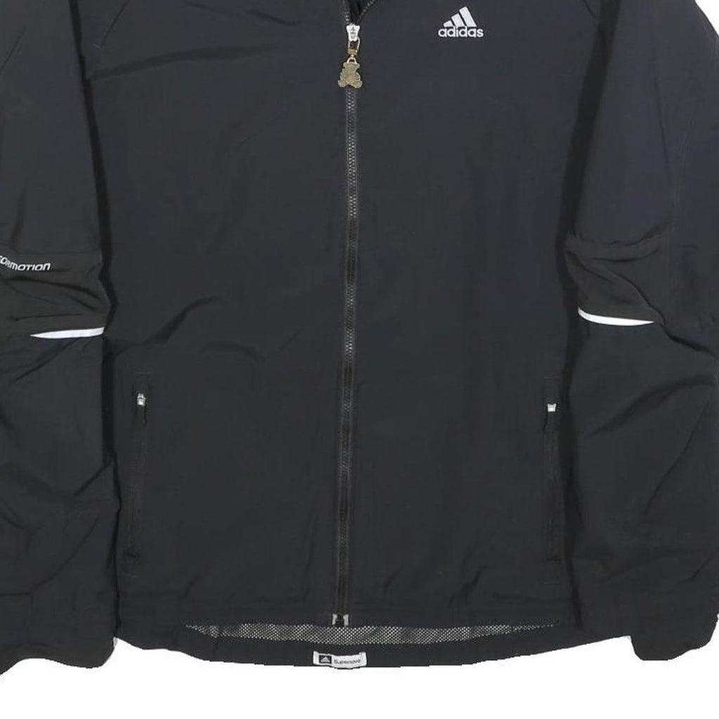 ADIDAS Womens Black ClimaProof Jacket UK 14 Polyester Blend Zip Athletic
