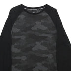 THREADBEAR Mens Black & Grey Camouflage Modern T-Shirt M Long Sleeve Crew Neck