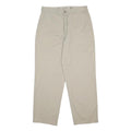 DOCKERS Mens Cotton Blend Beige Relaxed Straight Trousers W33 L28 Casual Zip
