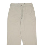 DOCKERS Mens Cotton Blend Beige Relaxed Straight Trousers W33 L28 Casual Zip