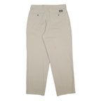 DOCKERS Mens Cotton Blend Beige Relaxed Straight Trousers W33 L28 Casual Zip