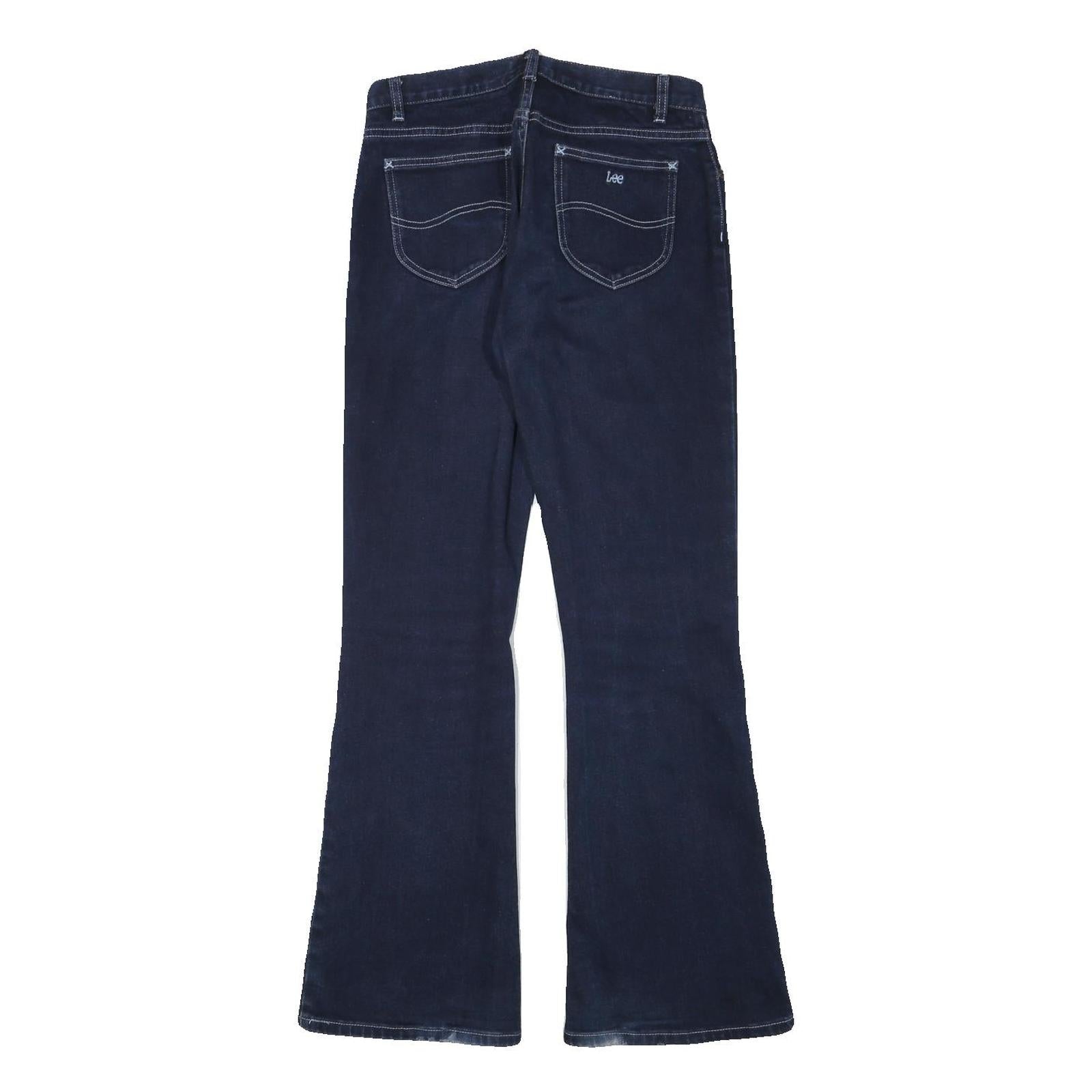 LEE Womens Blue Regular Flared Denim Woven Jeans W28 L29 Classic Zip Cotton