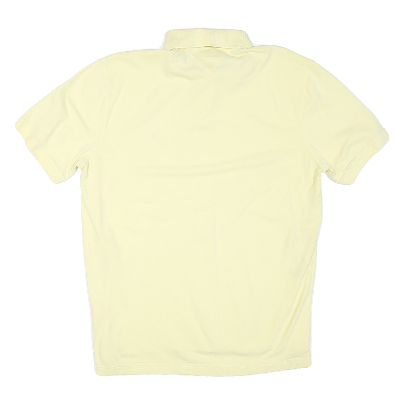 TOMMY HILFIGER Mens Yellow Polo Shirt XL Cotton Blend Short Sleeve Plain Basic