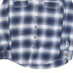 JACHS Mens Blue & White Check Shirt M Cotton Blend Long Sleeve Button