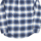 JACHS Mens Blue & White Check Shirt M Cotton Blend Long Sleeve Button