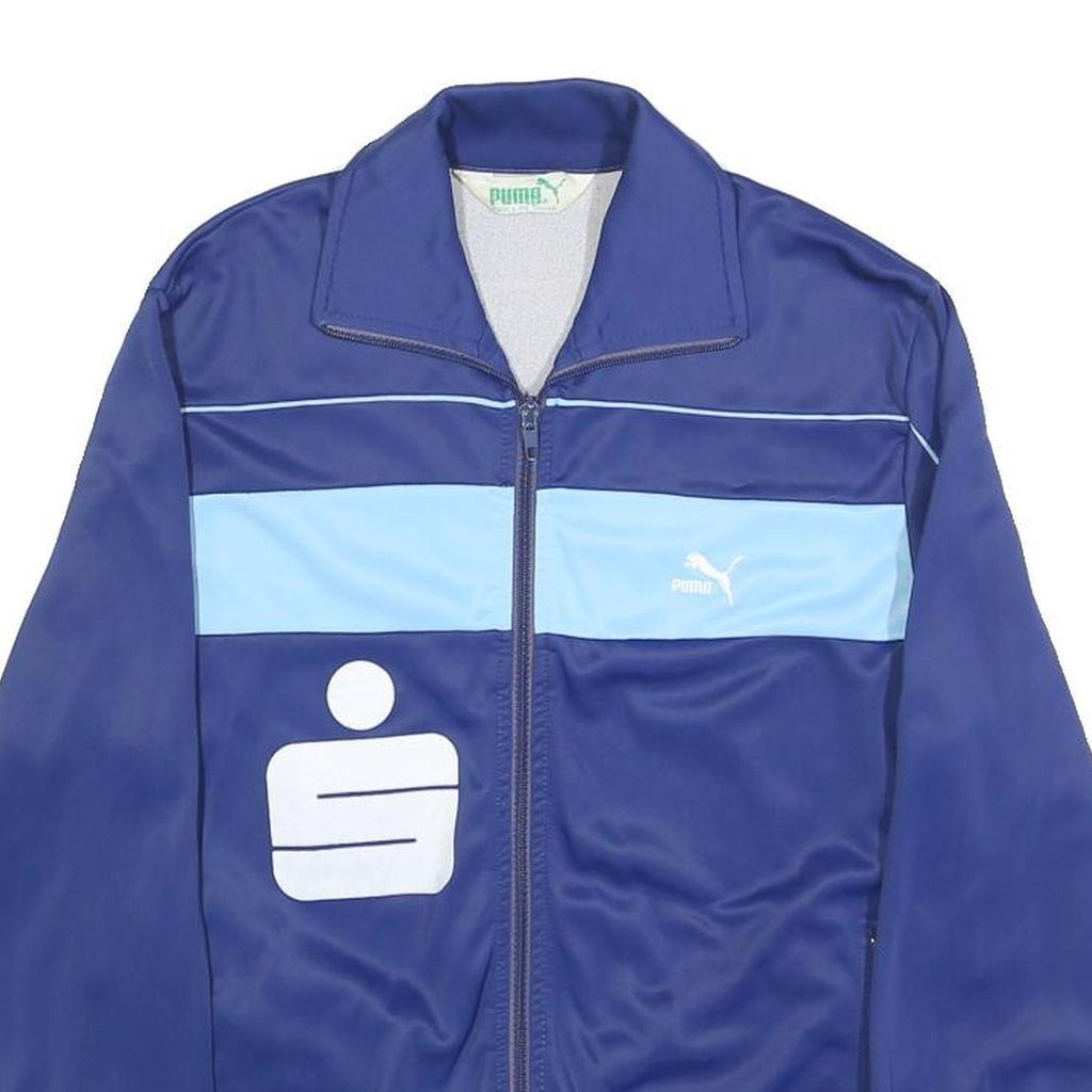 PUMA Womens Blue & Light Blue Athletic Jacket S Polyamide Blend Track Zip