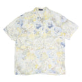 BIAGGINI Womens Cream Blue Yellow Floral Shirt Short Sleeve Collared XL Cotton