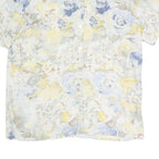 BIAGGINI Womens Cream Blue Yellow Floral Shirt Short Sleeve Collared XL Cotton