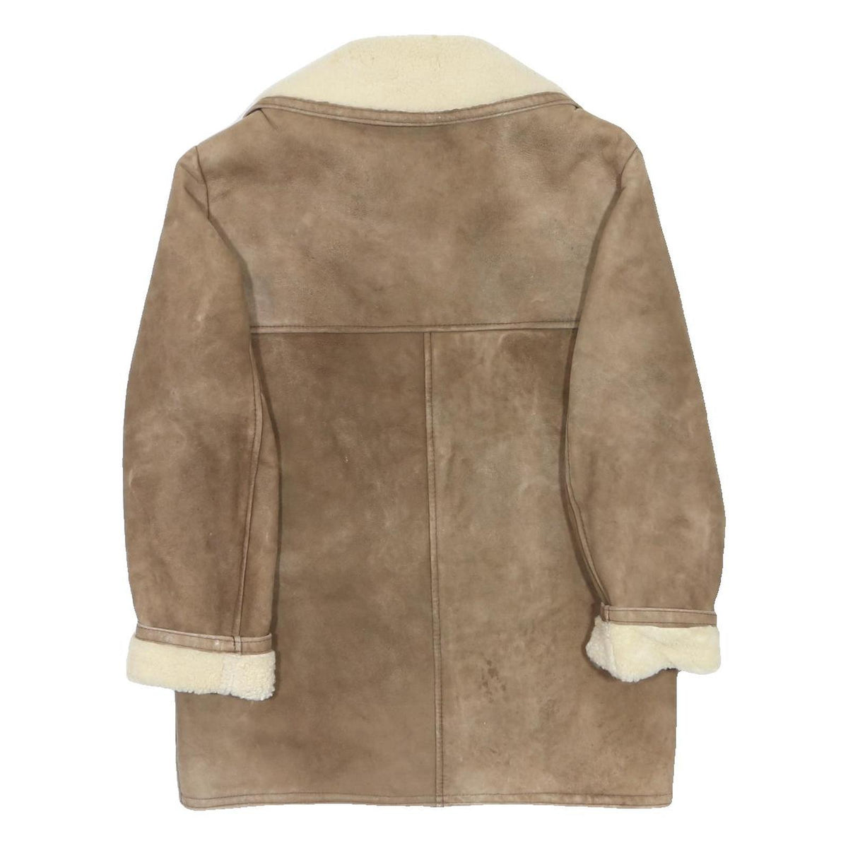 ANTARTEX Mens Beige Wool Coat L Button Plain Warm Stylish Casual