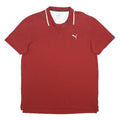 PUMA Mens Red & White Cotton Blend Polo Shirt XL Classic Fit Sports Casual