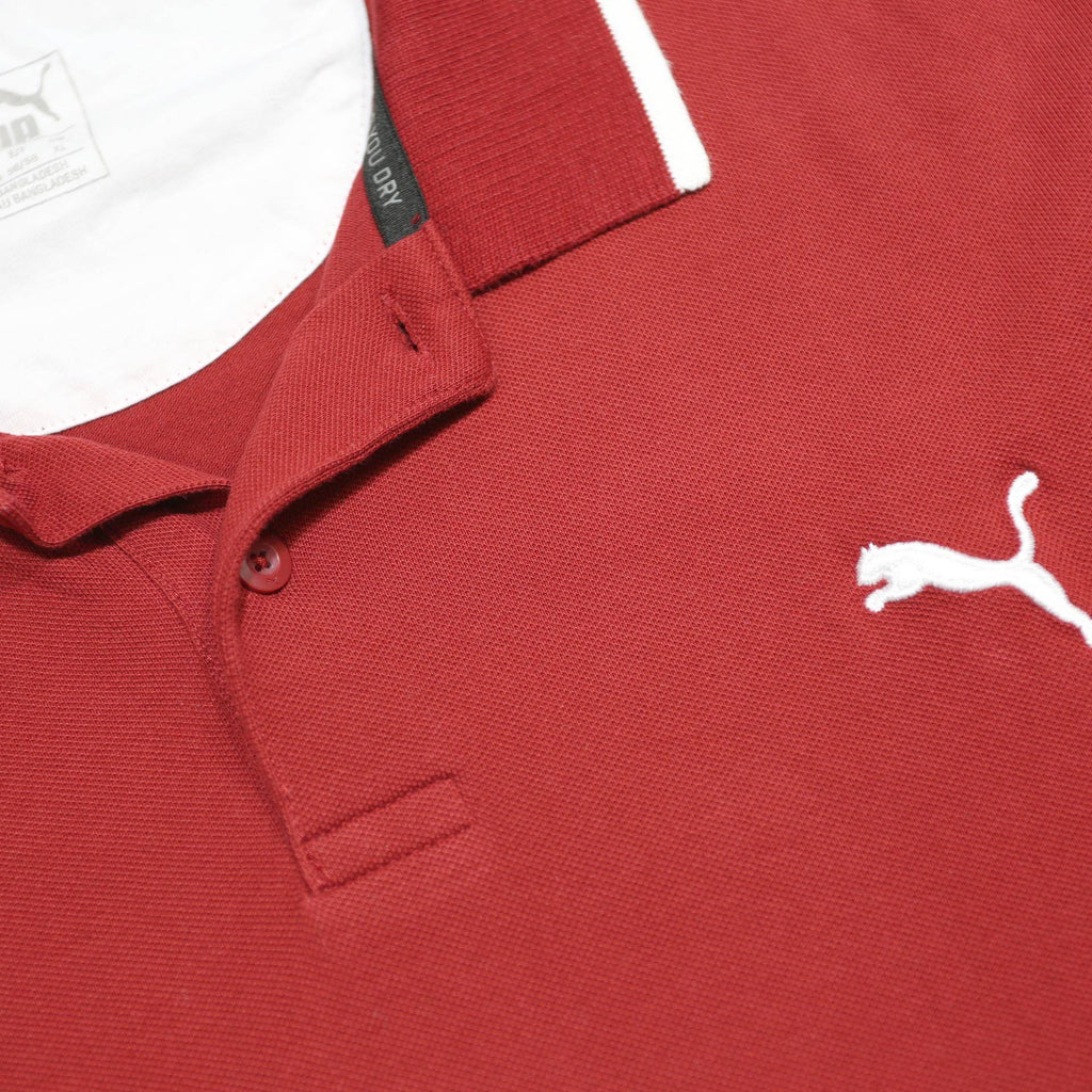 PUMA Mens Red & White Cotton Blend Polo Shirt XL Classic Fit Sports Casual