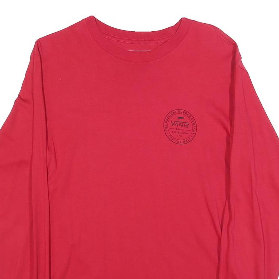 VANS Mens Red Graphic Long Sleeve Crew Neck T-Shirt S Cotton Blend
