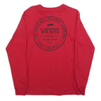 VANS Mens Red Graphic Long Sleeve Crew Neck T-Shirt S Cotton Blend