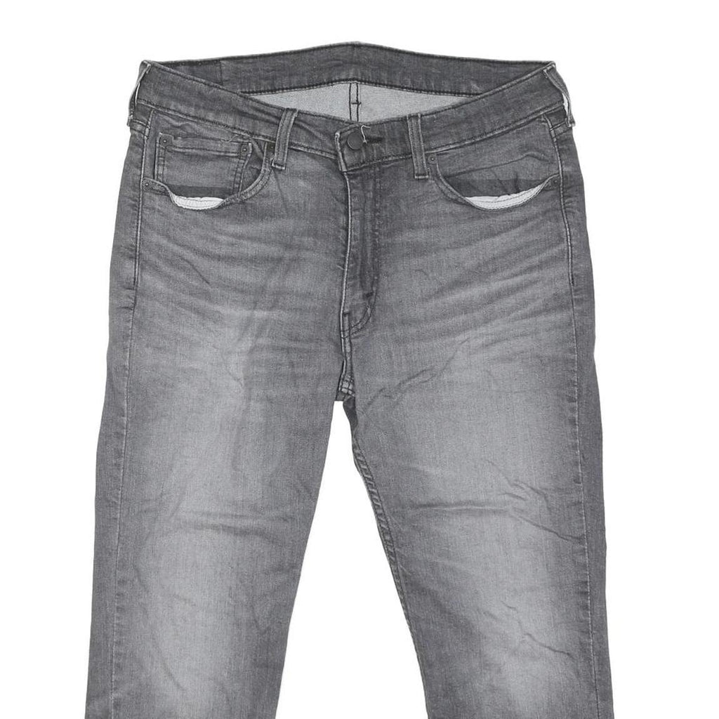LEVI'S 514 Classic Mens Jeans Grey Regular Straight Denim Medium W34 L23 Zip