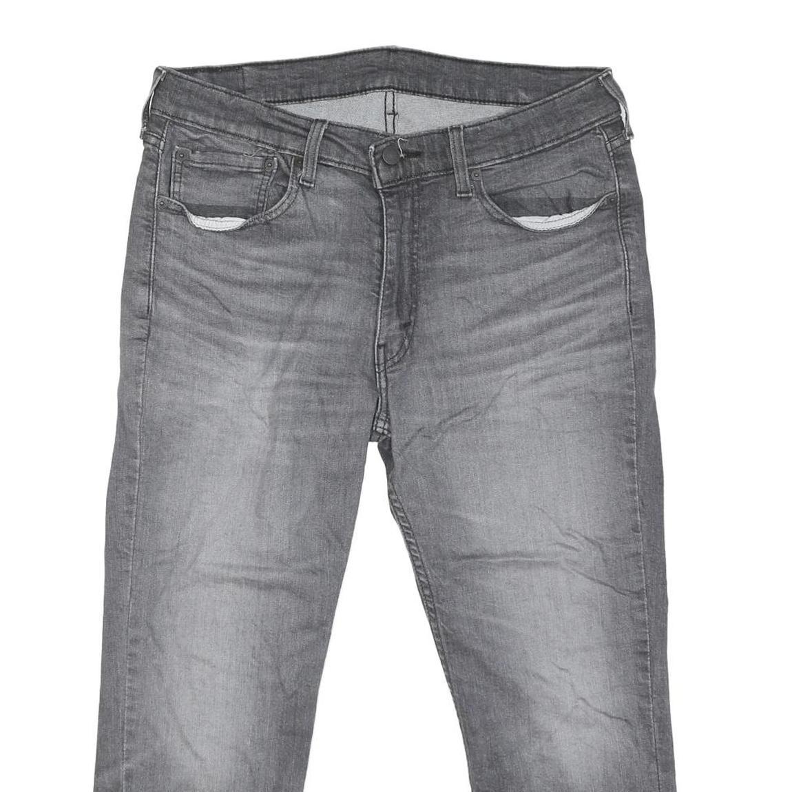 LEVI'S 514 Classic Mens Jeans Grey Regular Straight Denim Medium W34 L23 Zip