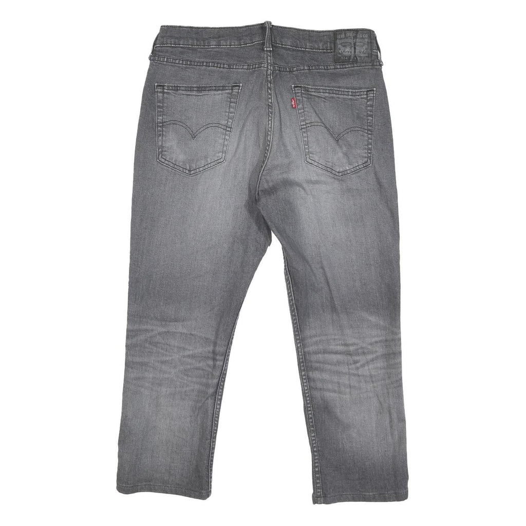 LEVI'S 514 Classic Mens Jeans Grey Regular Straight Denim Medium W34 L23 Zip