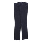 TOMMY HILFIGER Womens Slim Navy Blue Cotton Blend Zip Trousers W30 L30