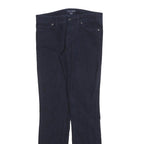 TOMMY HILFIGER Womens Slim Navy Blue Cotton Blend Zip Trousers W30 L30