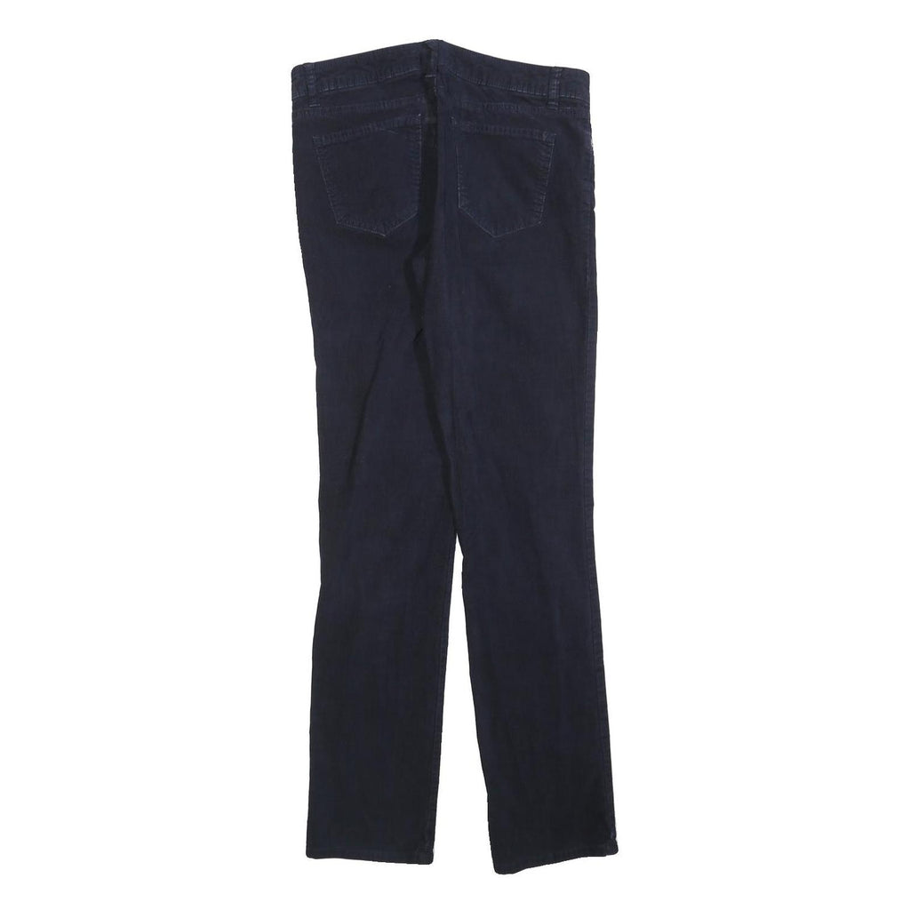 TOMMY HILFIGER Womens Slim Navy Blue Cotton Blend Zip Trousers W30 L30